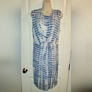 Summery Blue and White Striped Midi Dress